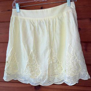 BK Yellow Linen Skirt Size Small